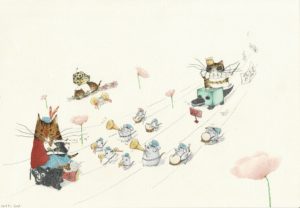 ～喵啦啦啦～ Meow La La La~ Mertiral：pencil.watercolour pencil .watercolour size：27*18.5 collected